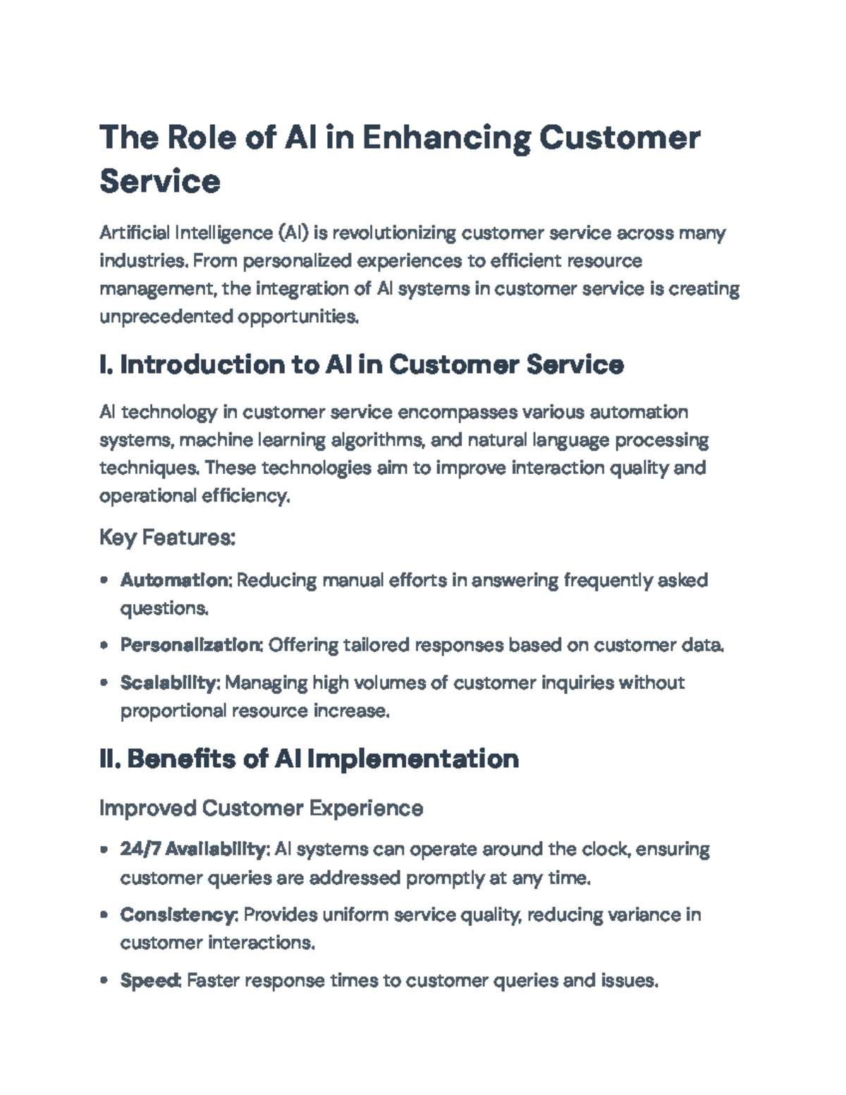 The Role of AI in Enhancing Customer Service: Benefits & Challenges ...