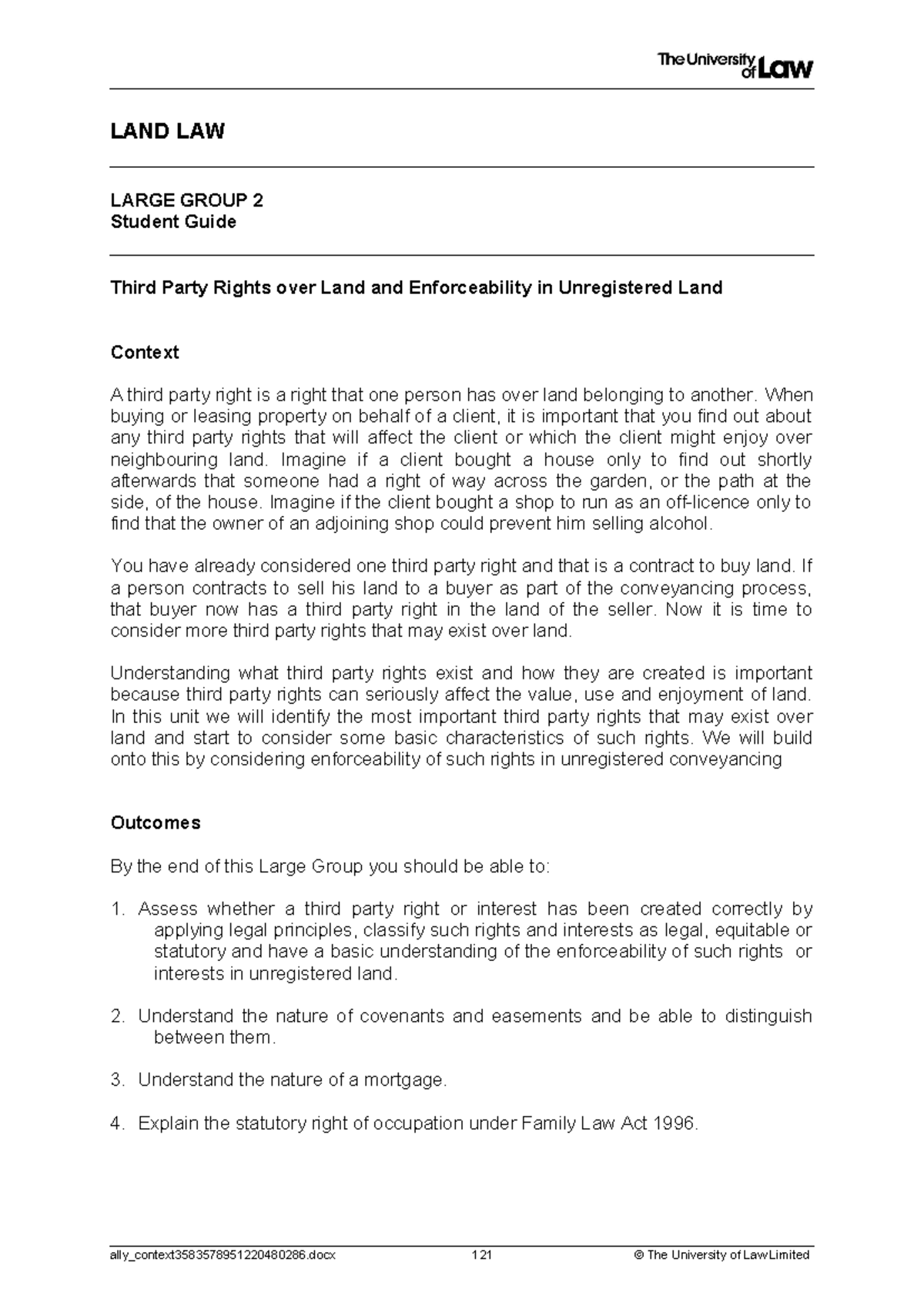 2122 land lg02 ce01 student guide - Tagged - LAND LAW LARGE GROUP 2 ...