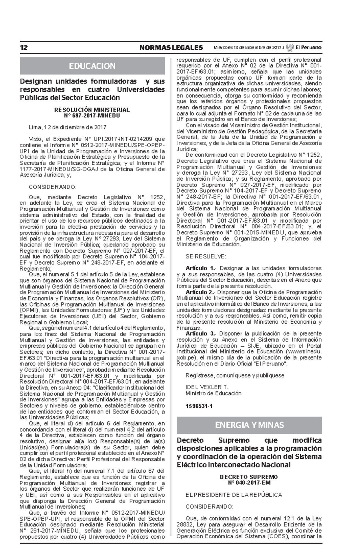 5.Decreto Supremo Nº 040-2017-EM que-modifica-disposiciones-aplicables ...