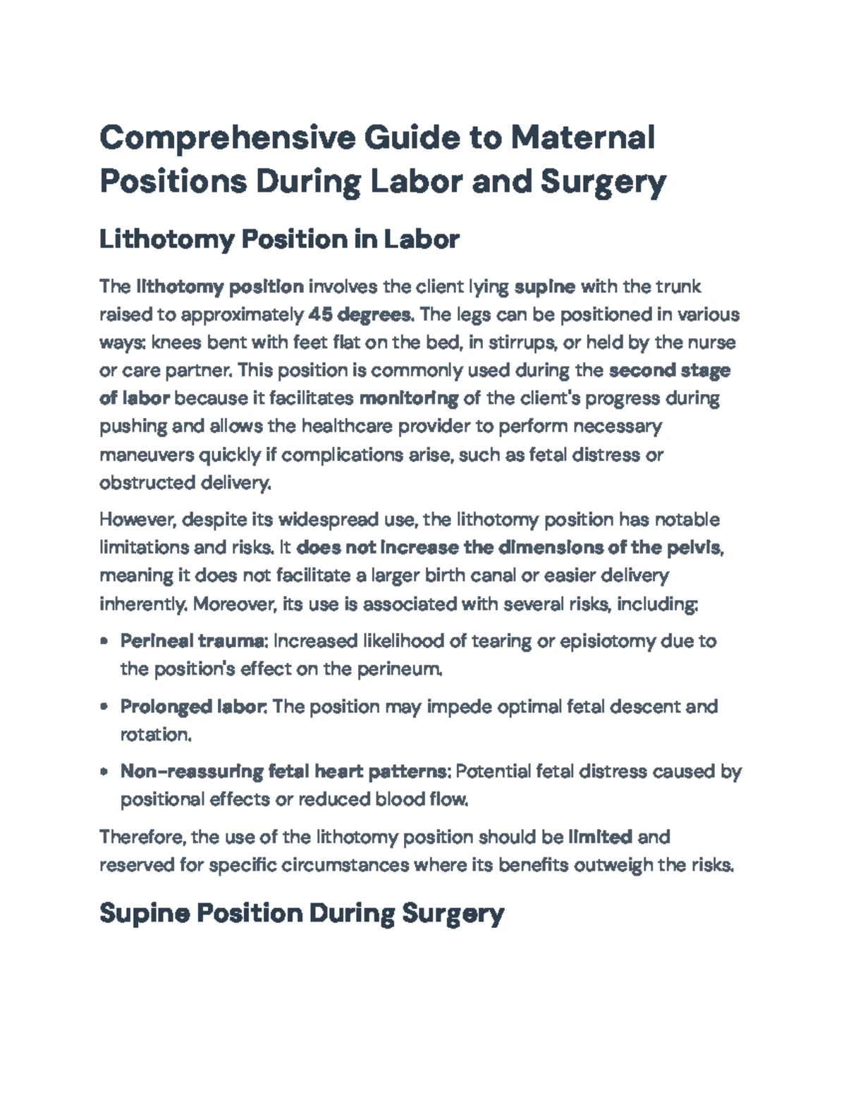 Stages of Labor: Comprehensive Overview and Assessment Guide - Studocu