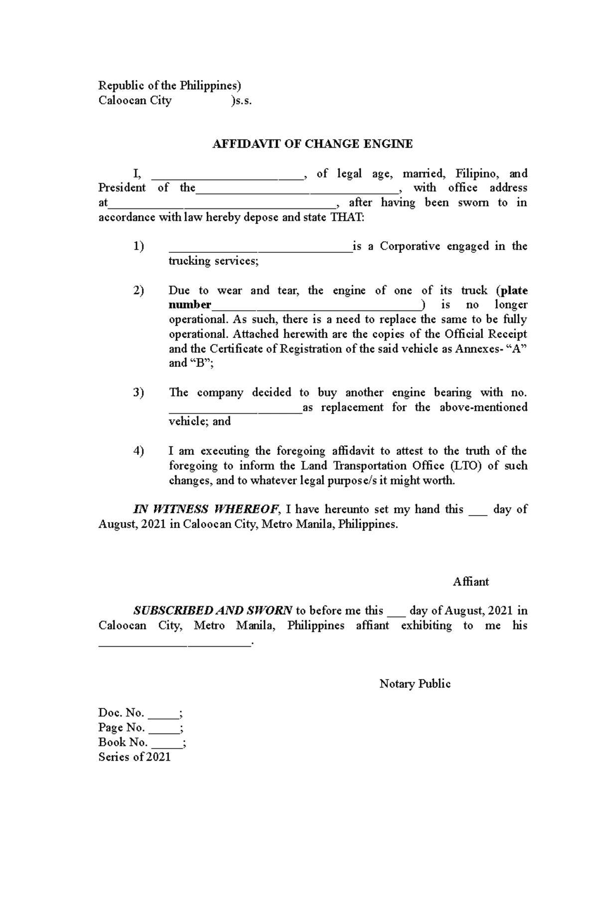 Affidavit of recantation & desistance OF the Witness who wants to ...