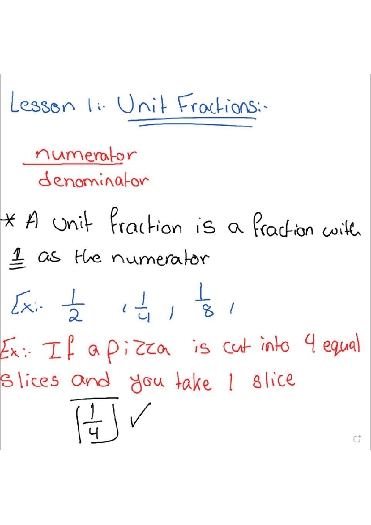 Unit 9 Lessons 1, 2, and 3: Understanding Unit Fractions - Studocu