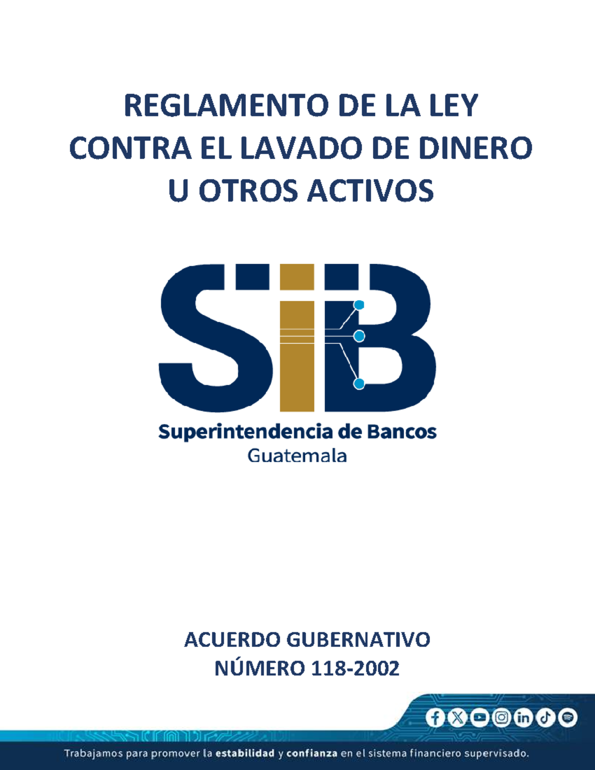 Reglamento de la Ley Contra el Lavado de Dinero y Activos (Ac. 118-2002 ...