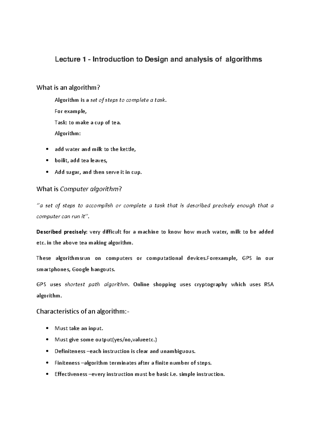 Design and Analysis of Algorithms - Lecture Notes (CS101) - Studocu