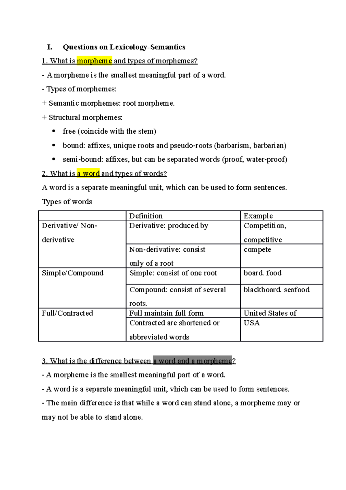 Lexicology-Semantics Study Questions: An In-Depth Analysis and Overview ...