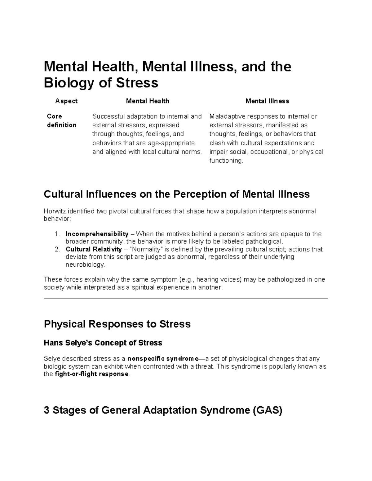 Psych Exam 1: Chapter 1 - Understanding Mental Health & Illness - Studocu