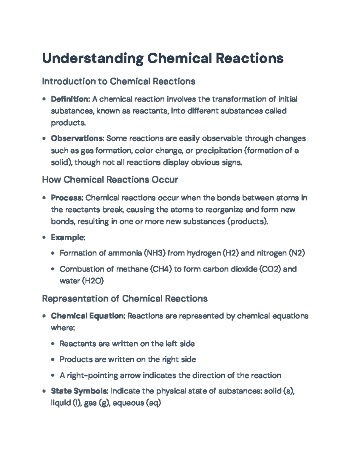 Understanding Chemical Reactions: Concepts and Equations (CHEM101 ...