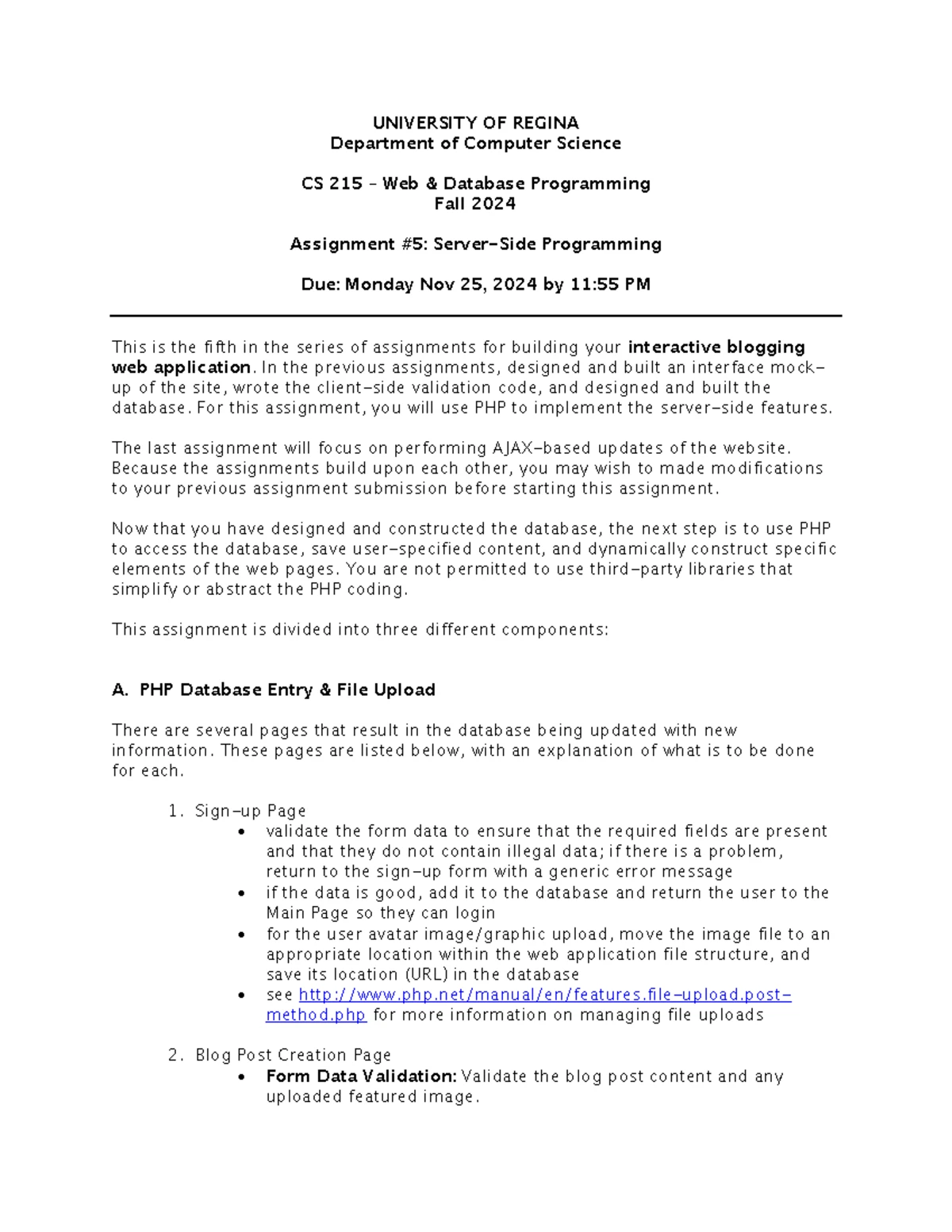 CS 215 2025: Web Database Programming Syllabus and Course Details - Studocu