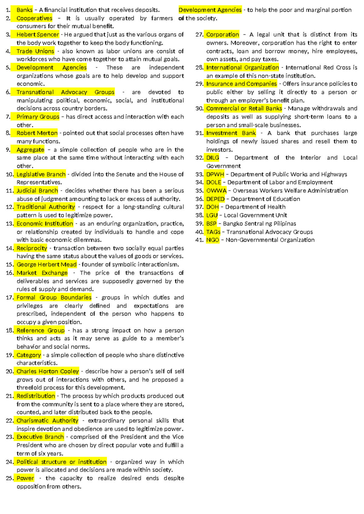 UCSP - Long Quiz on Key Concepts in Culture, Society, and Politics ...