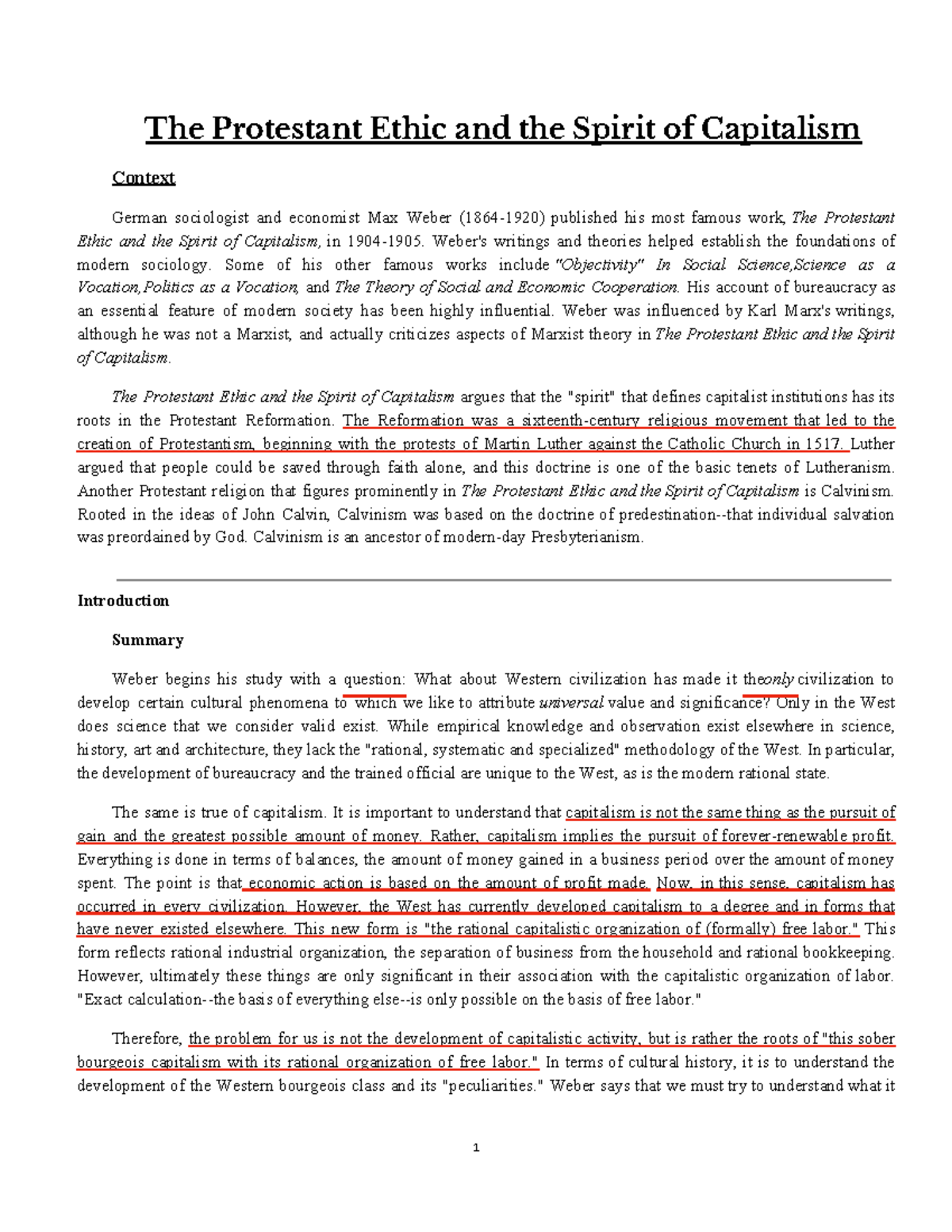 2.3 The Protestant Ethic and the Spirit of Capitalism: A Comprehensive ...