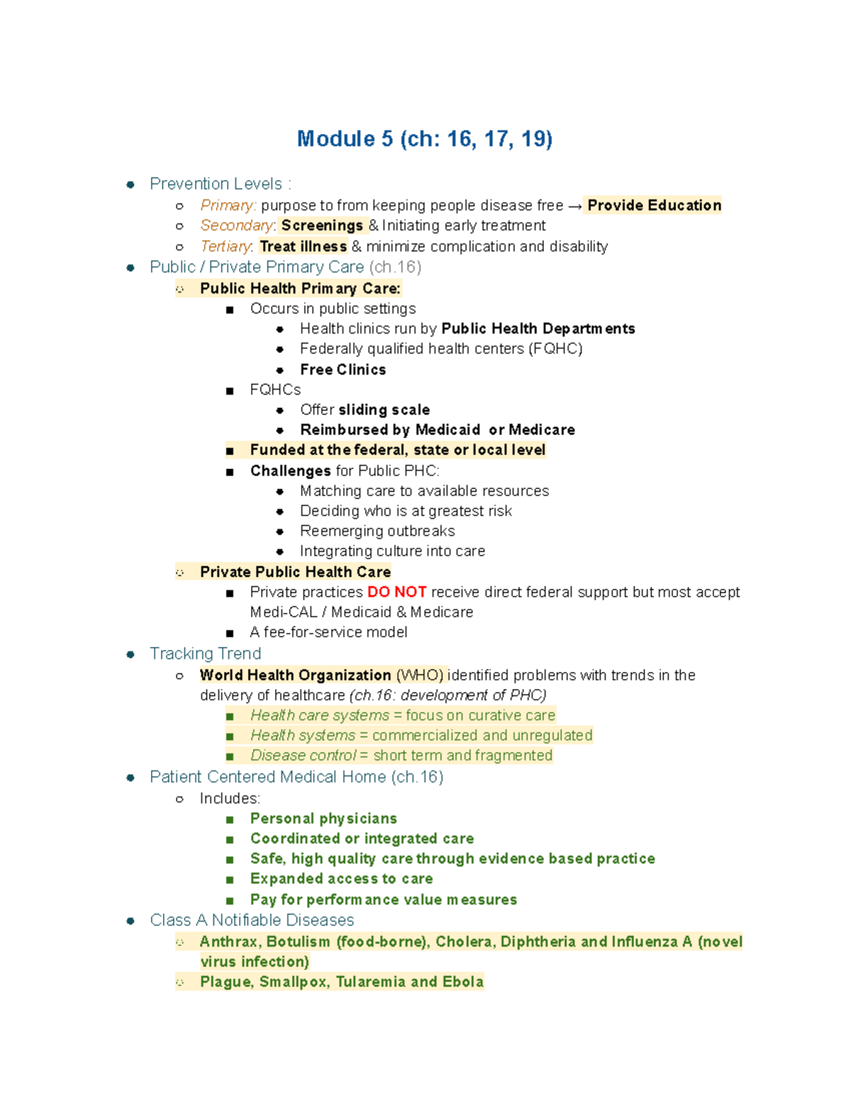 Community Health Exam 4 - Module 5 (ch: 16, 17, 19) Prevention Levels ...