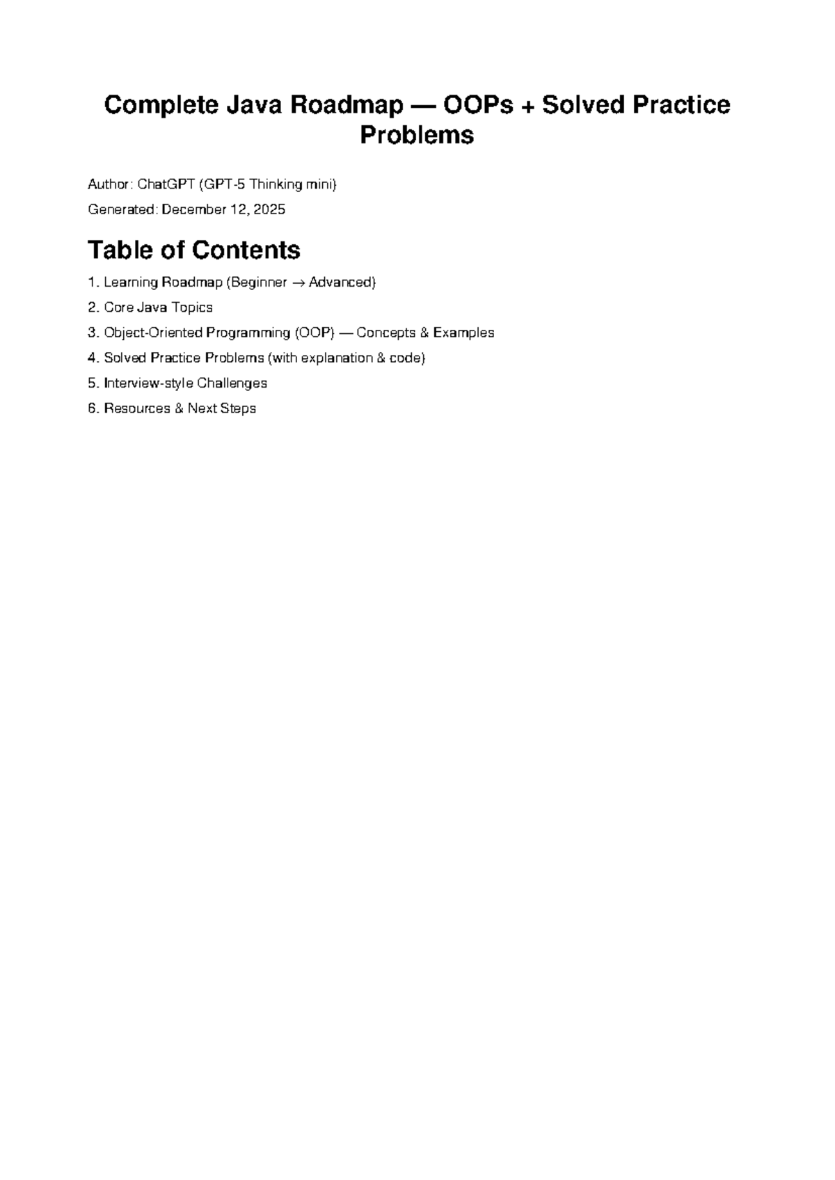 Java Roadmap OOPs Practice Problems & Solutions - Studocu