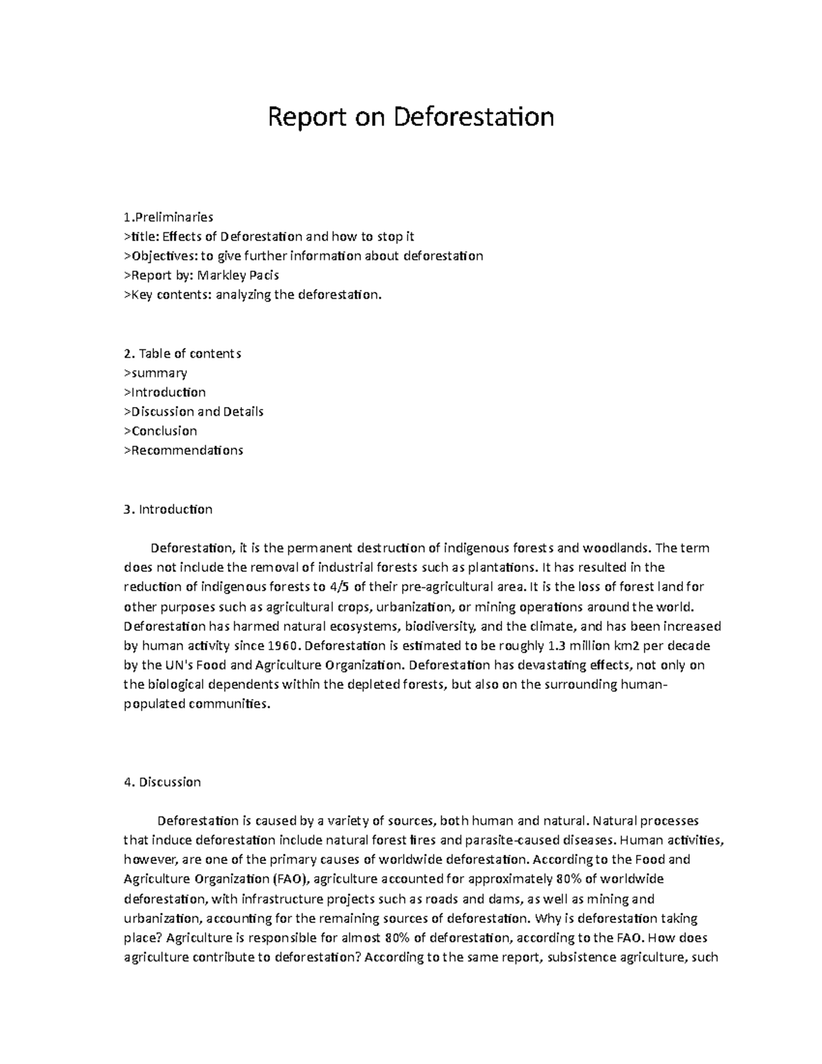 EAPP Final Report on Deforestation: Causes, Effects, and Solutions ...
