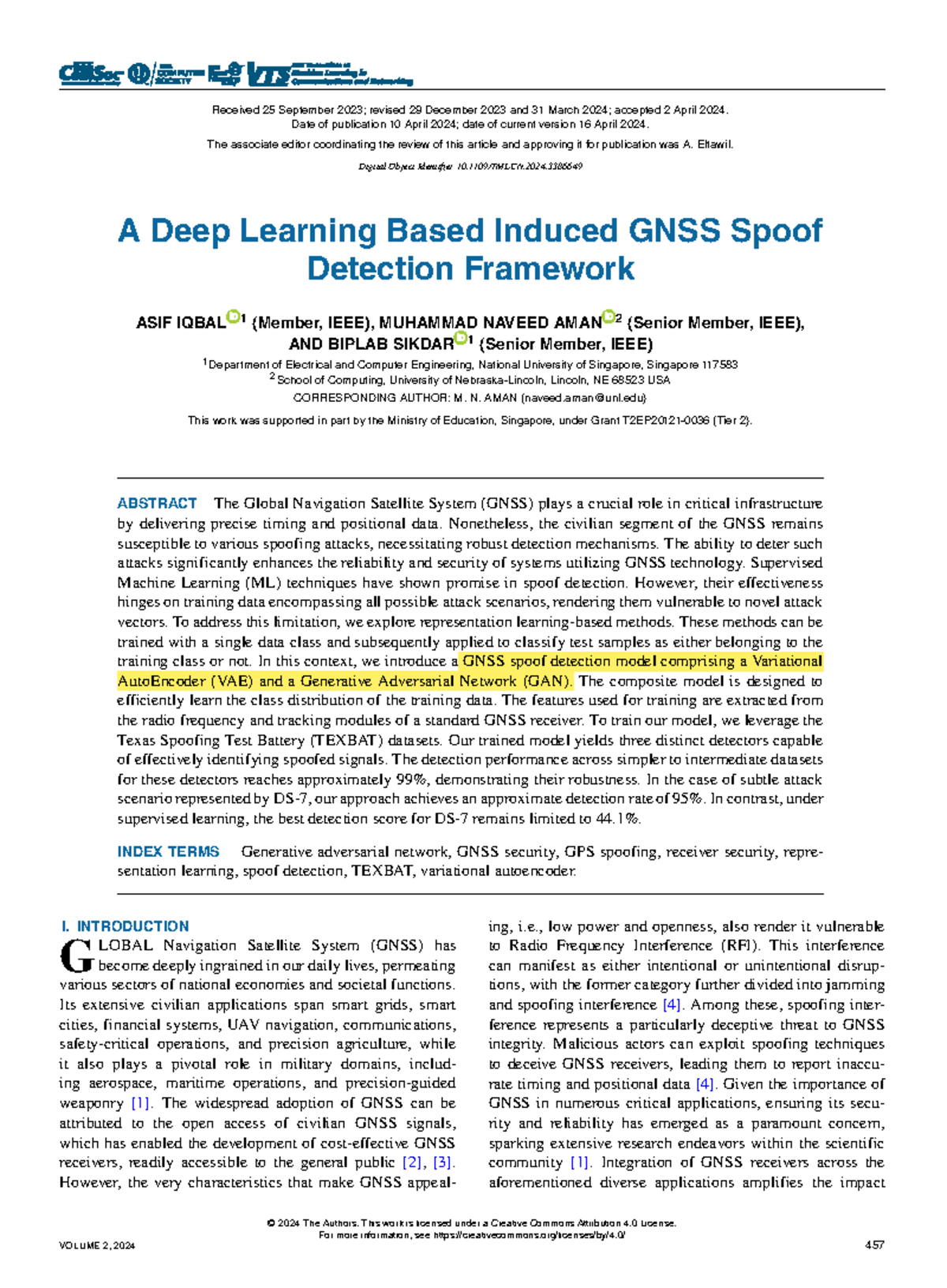 Deep Learning Framework for GNSS Spoof Detection (ASIF IQBAL) - Studocu