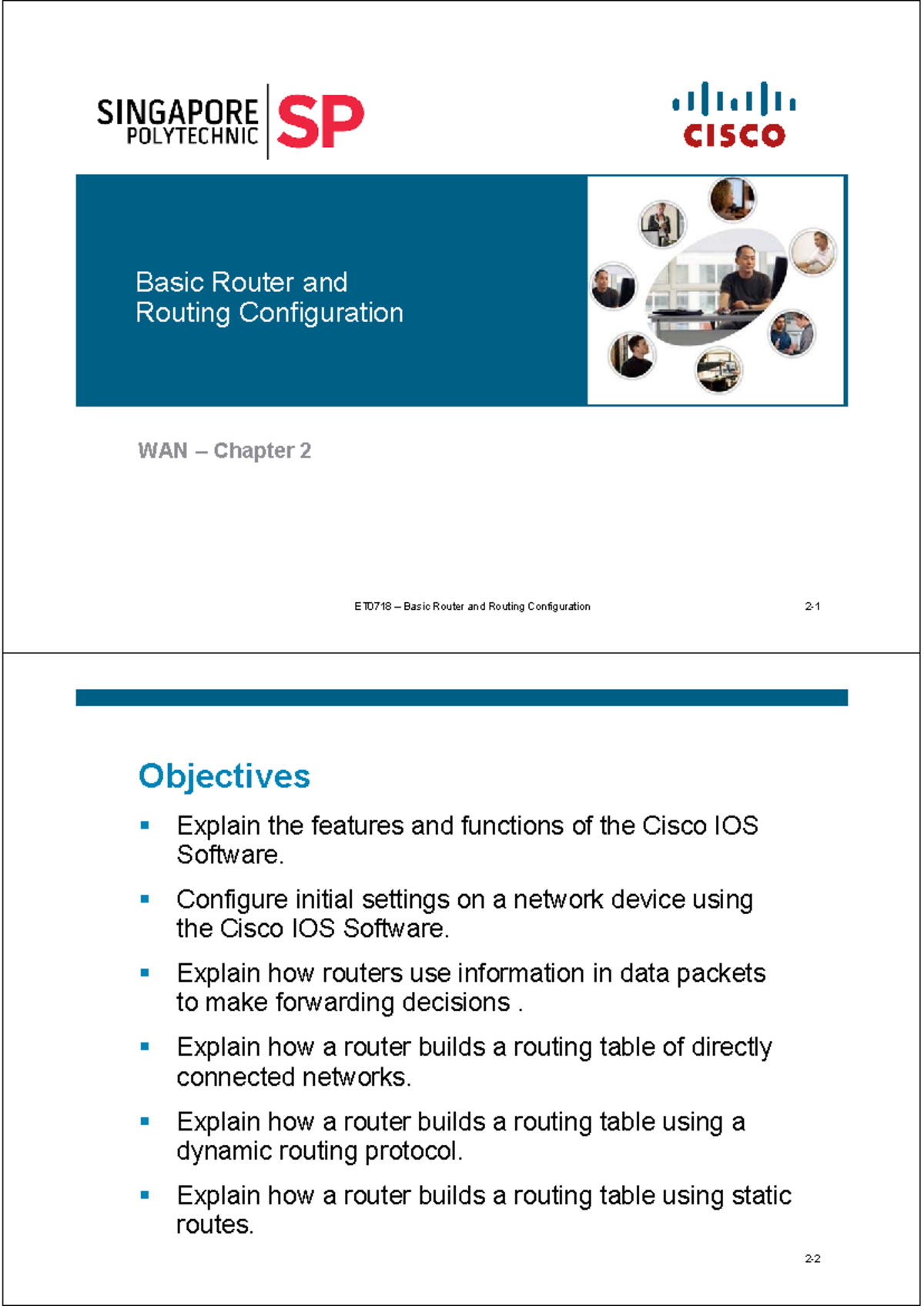 Chap 2 ET0718: Router & Routing Protocol Config - Student Guide - Studocu