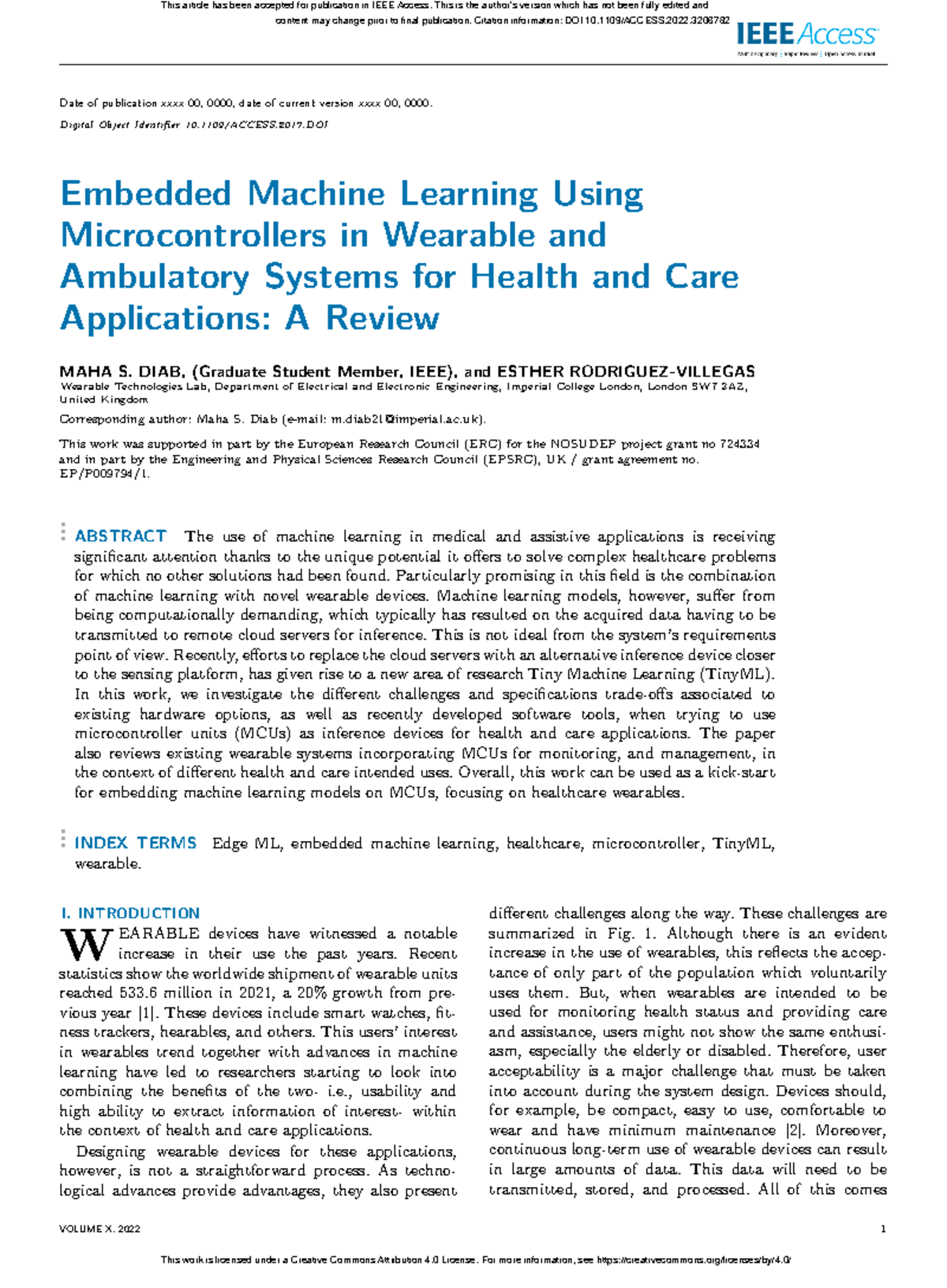Embedded Machine Learning Using Microcontrollers i - Date of ...