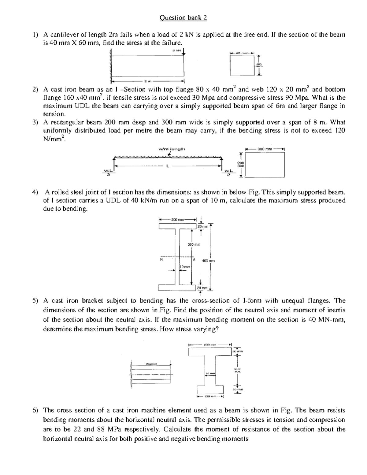 Q2 - Teacher's Practice Questions on Beam and Shaft Mechanics - Studocu