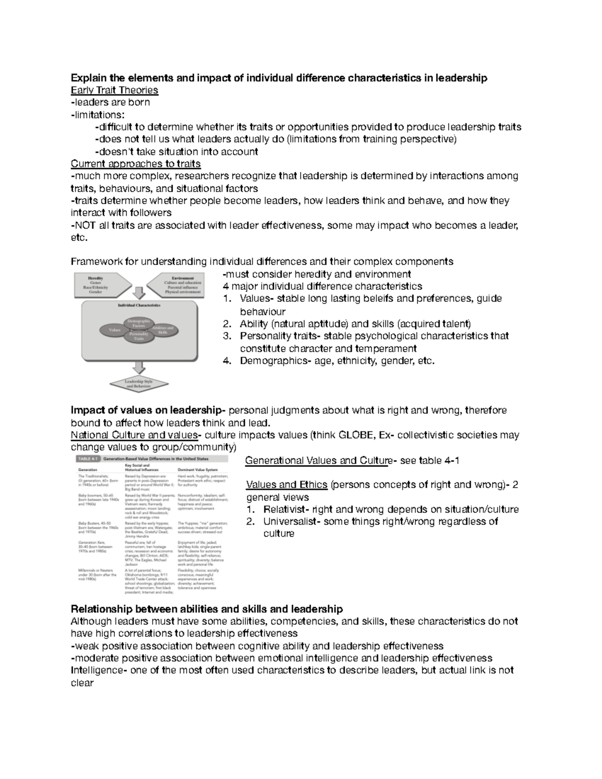 Chapter 4 Notes- Individual Differences and Traits - Explain the ...