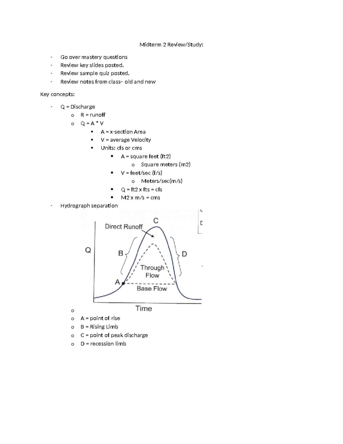 Midterm 2 Review - Key Concepts on Climate Change and Hydrology - Studocu