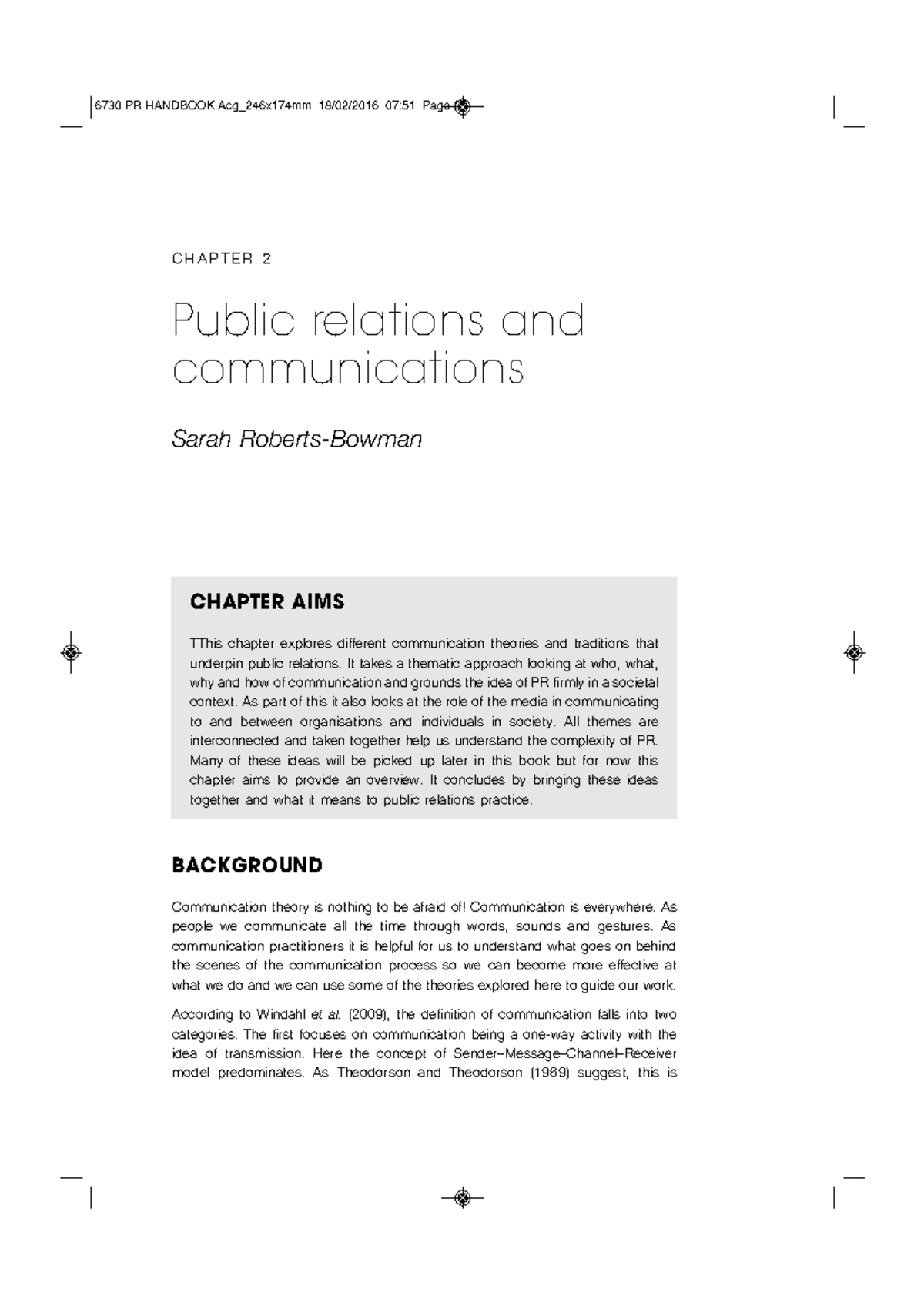 6730 PR HANDBOOK: Chapter 2 - Theories of Public Relations ...