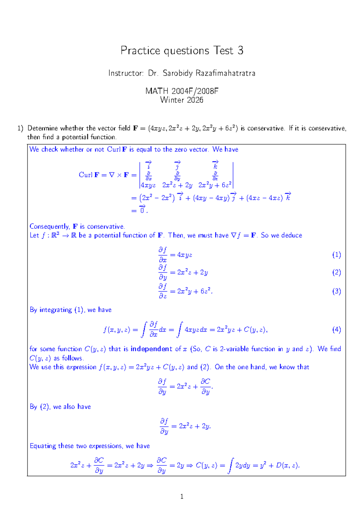 Test 3 Practice Questions - MATH Winter 2026 - Studocu