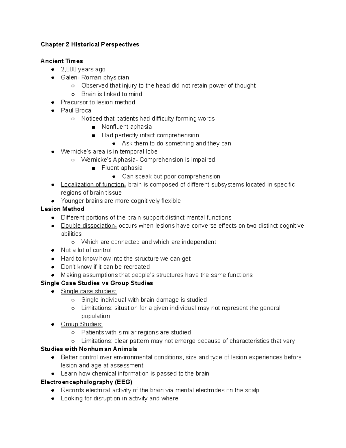 GPSY 5400 Chapter 2: Historical Perspectives on Brain Imaging ...