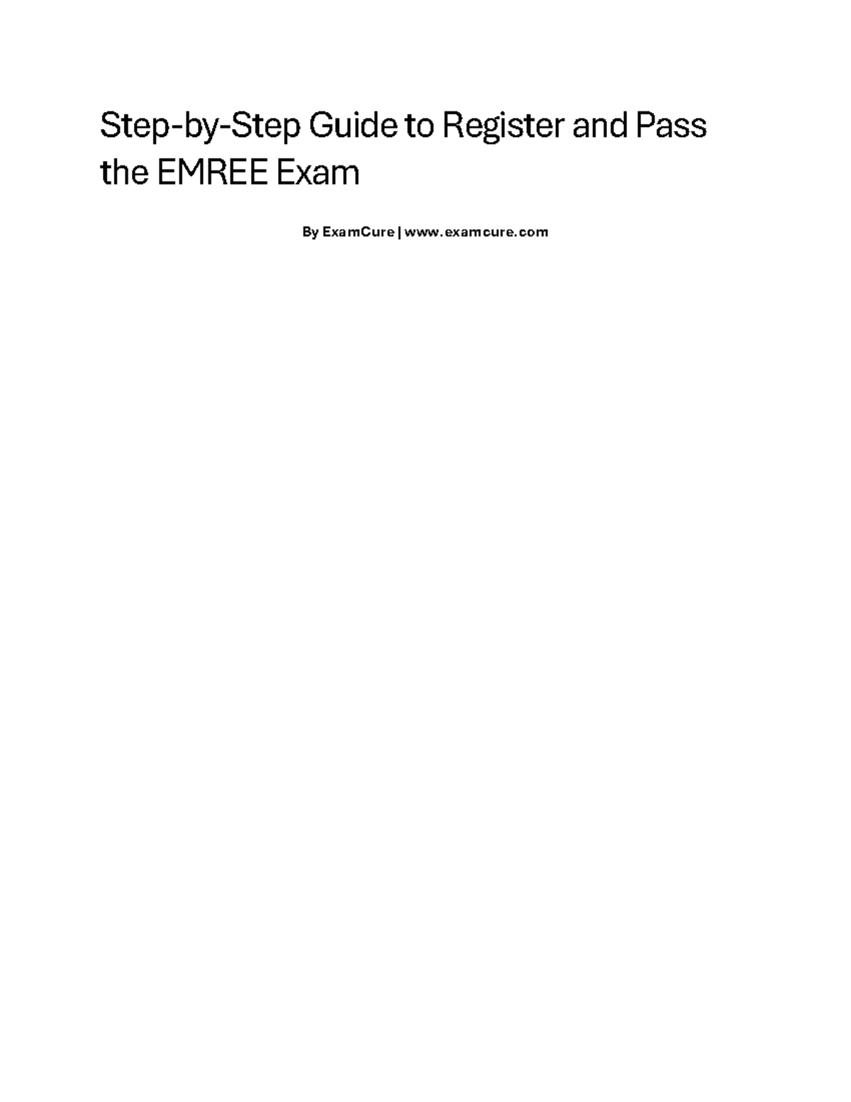EMREE Exam Preparation Guide: Strategies for Success - Studocu
