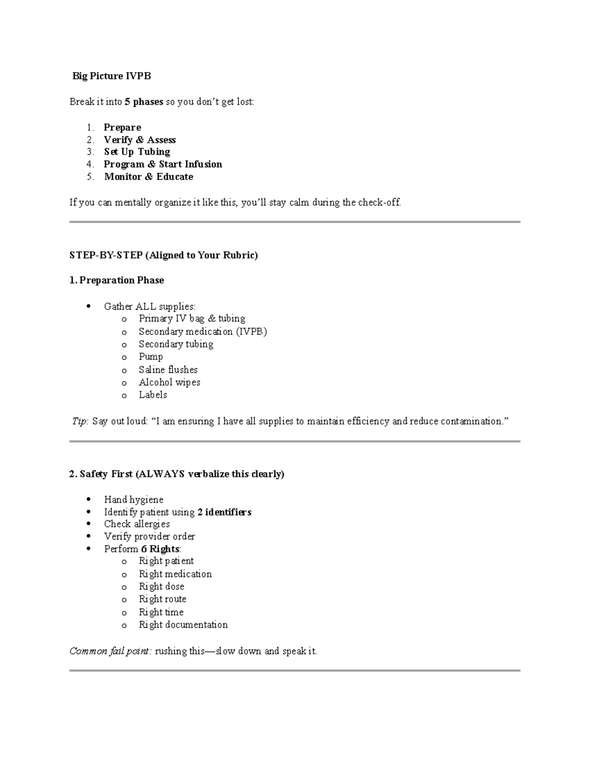 IVPB Administration: A Comprehensive 5-Phase Guide for Success - Studocu