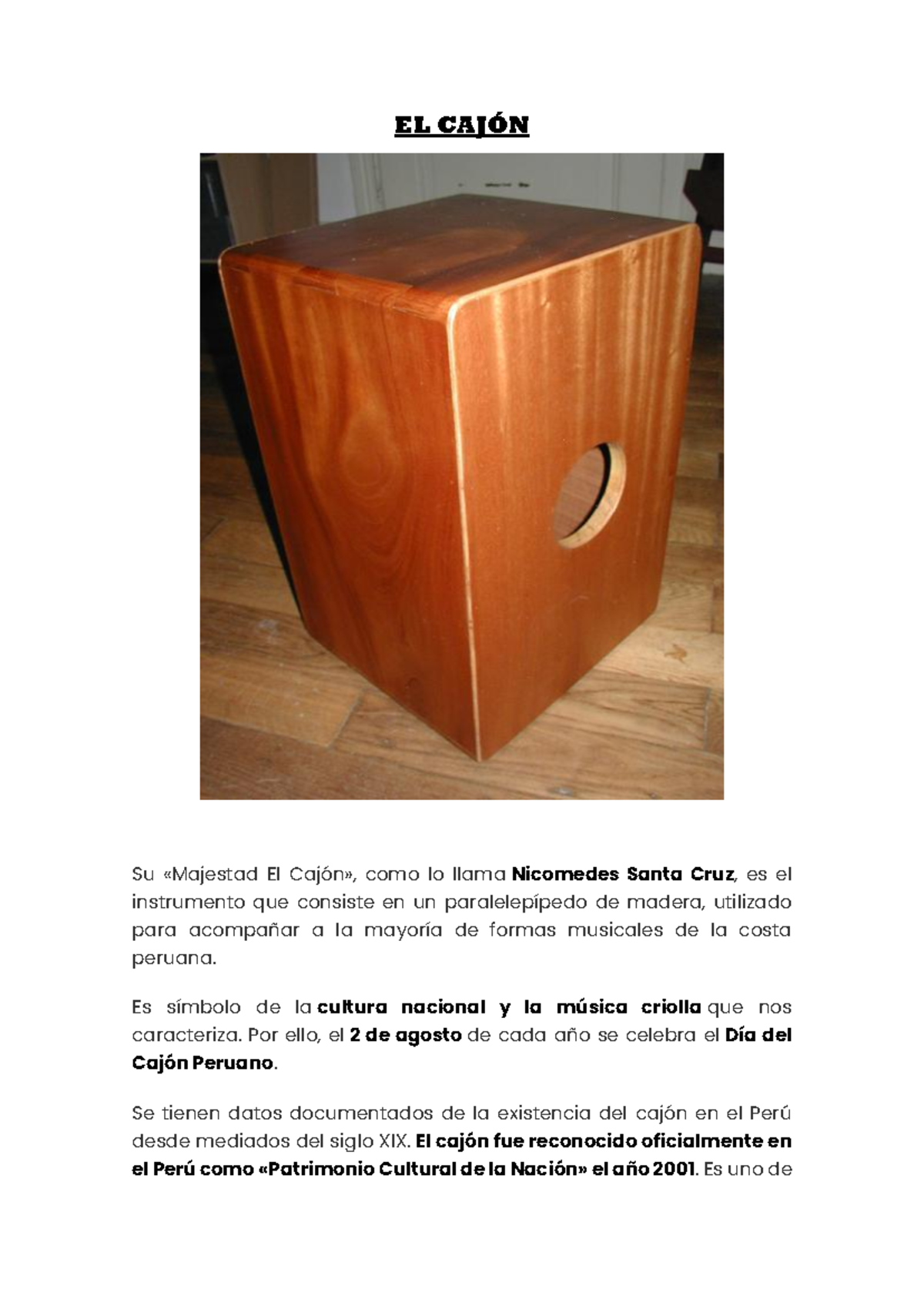 Instrumentos El Cajon