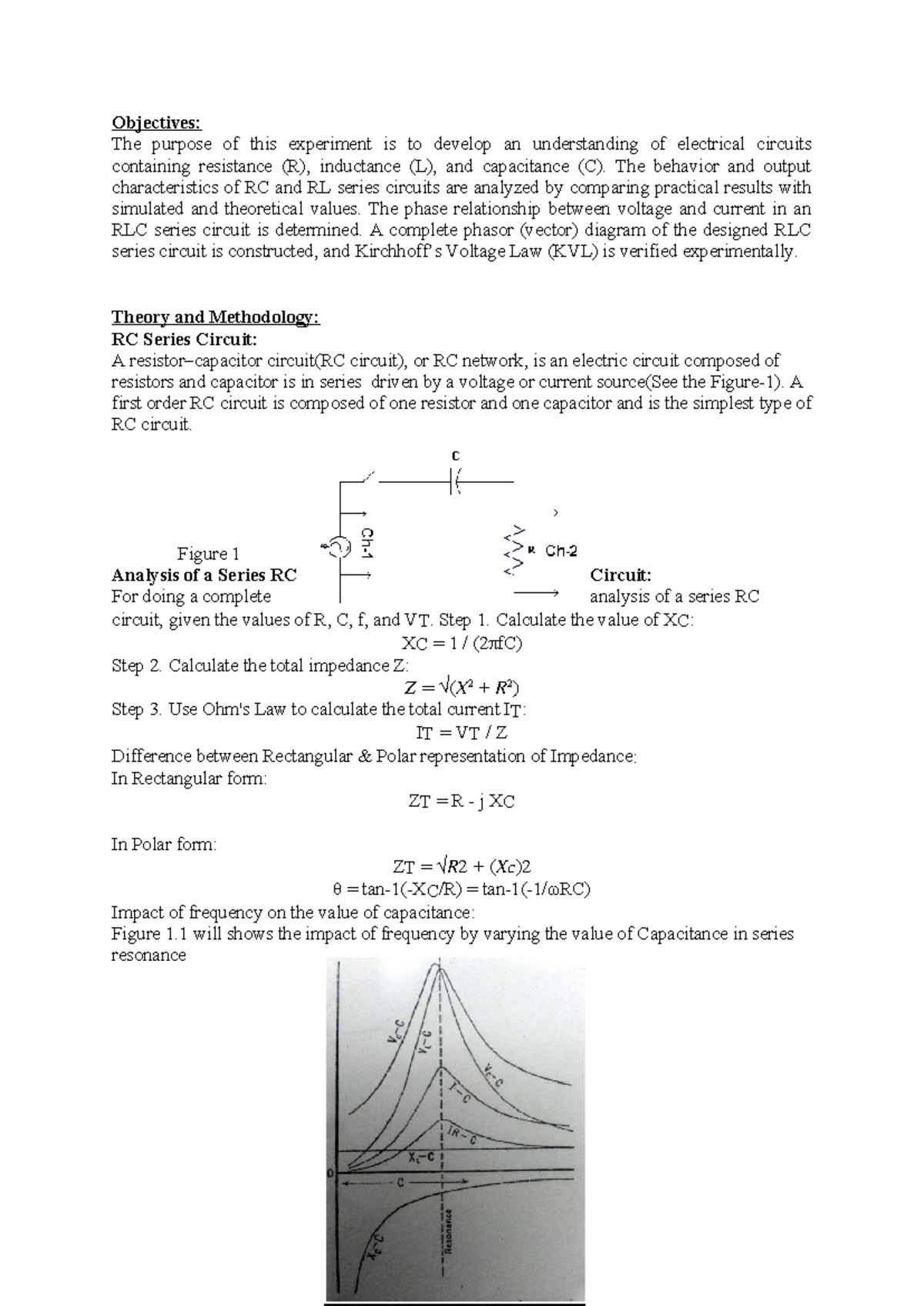 IEC Lab Report 8: Analysis of RC, RL, and RLC Circuits - Studocu