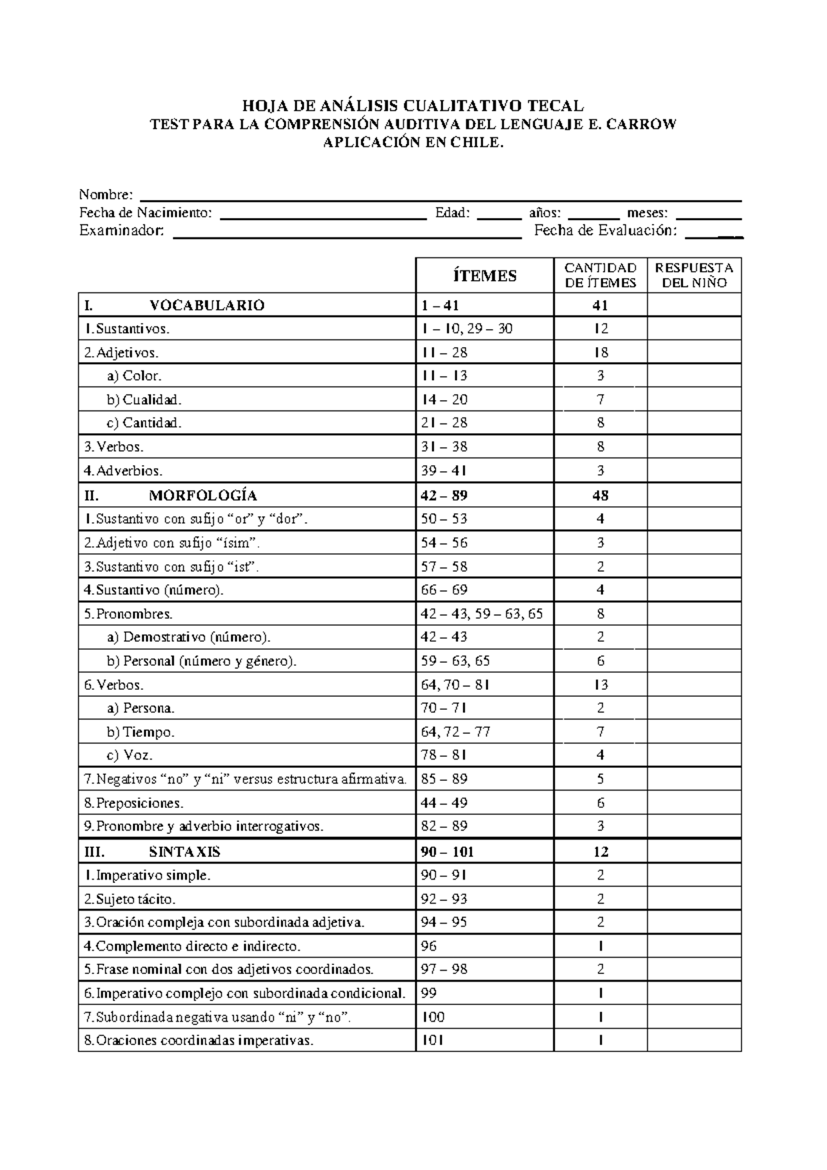Análisis Cualitativo del Test TECAL para Comprensión Auditiva en Chile ...