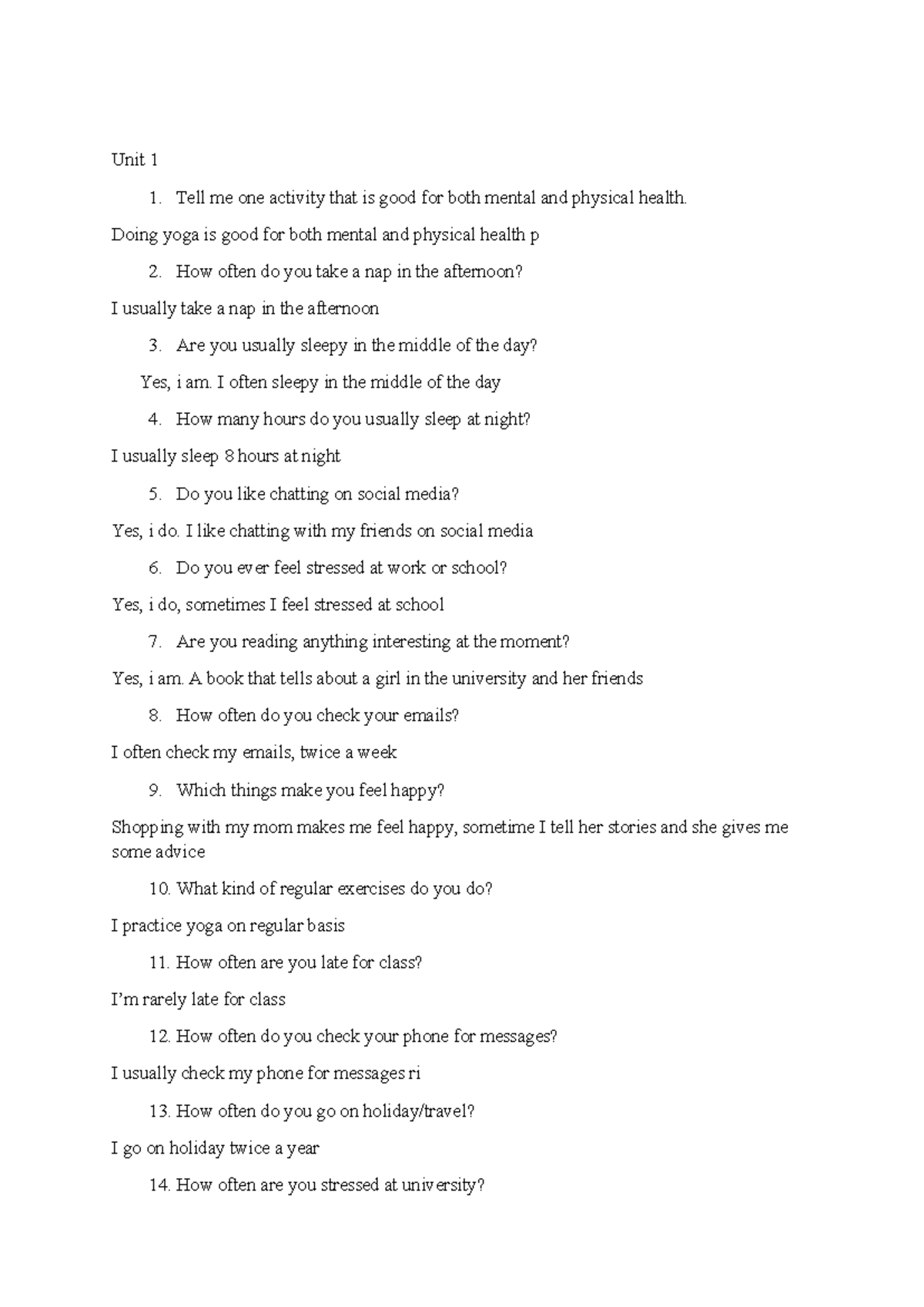 Speaking Practice Notes - Unit 1 to Unit 6 (Course Code: Speakingdasua ...
