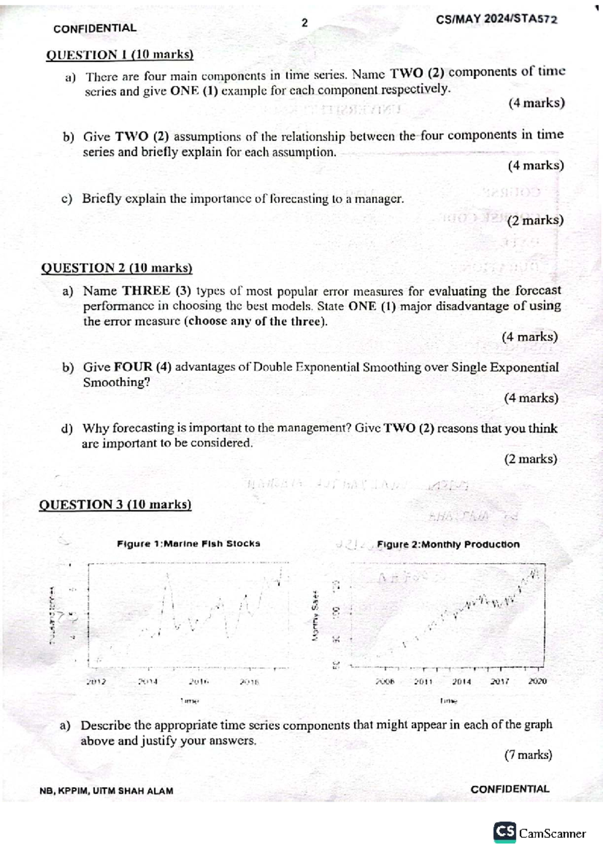 Past Test STA572: Time Series Analysis and Forecasting Techniques - Studocu