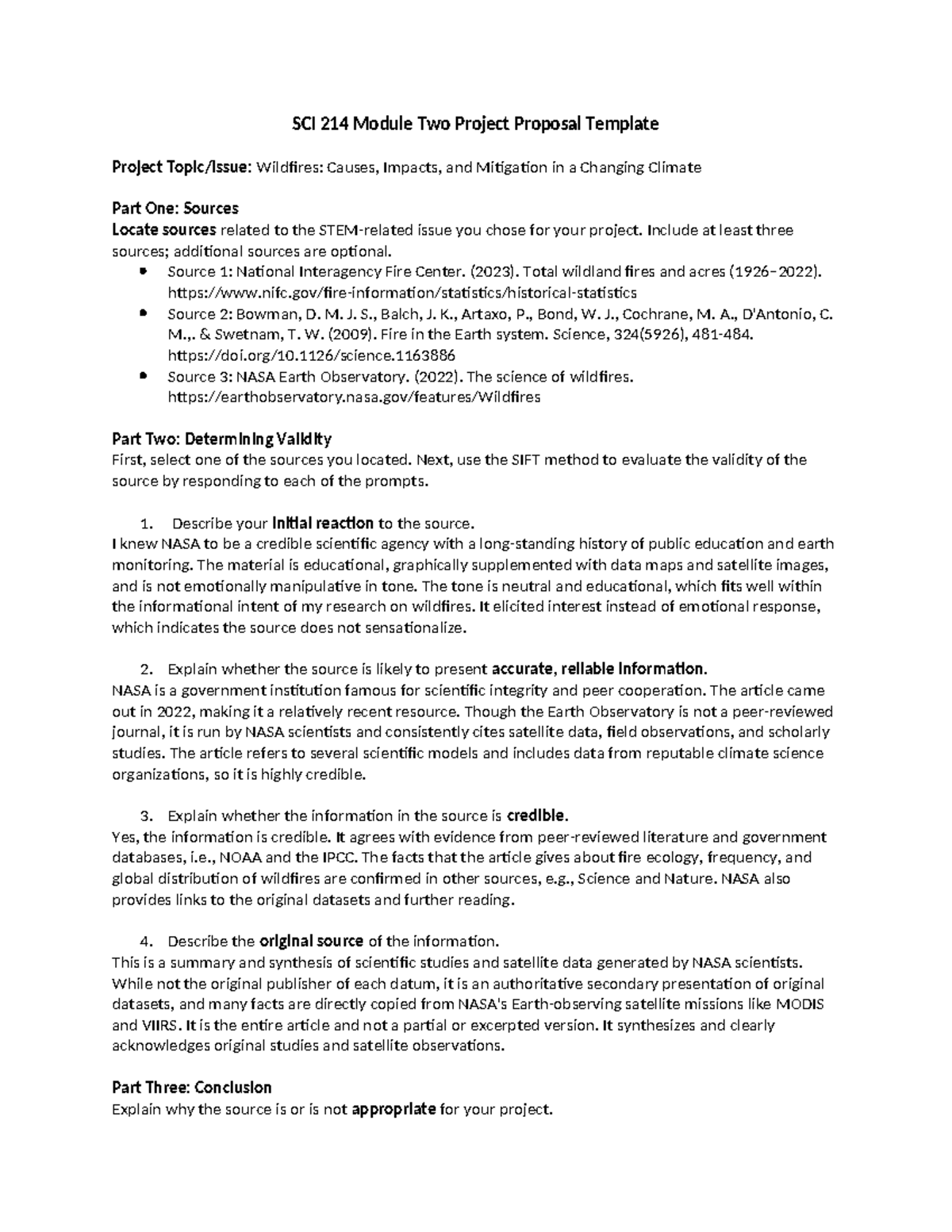 SCI 214 Module Two Project Proposal: Wildfires - Causes & Mitigation ...