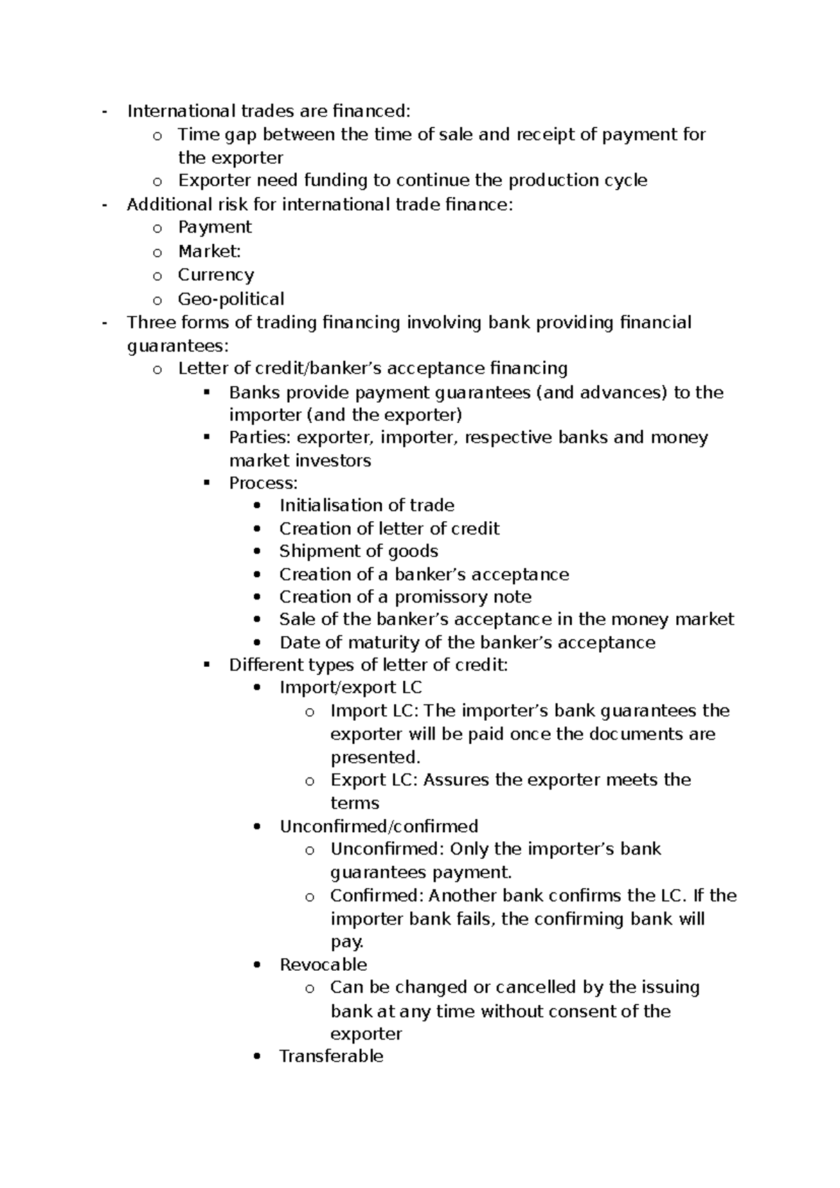 Week 3 - Bank3013: Understanding International Trade Financing - Studocu