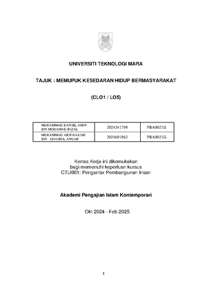Kertas Kerja CTU001 - UNIVERSITI TEKNOLOGI MARA (UiTM) CAWANGAN PULAU ...