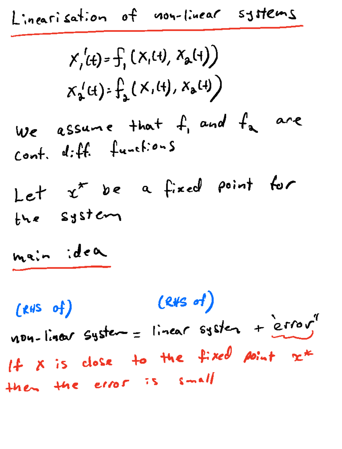 Linearisation of Systems: Analysis of Fixed Points and Stability (MATH ...
