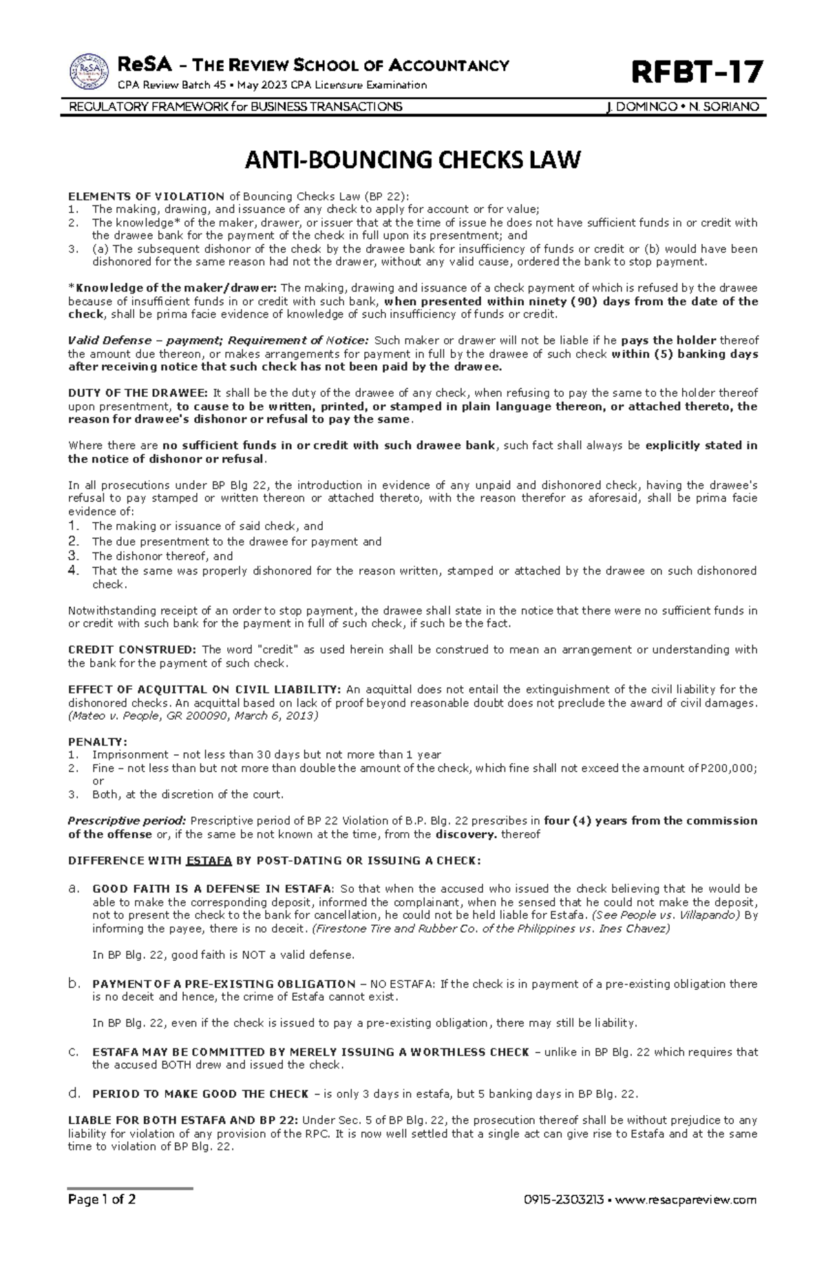 Anti bouncing checks understanding bp blg 22 and its implications