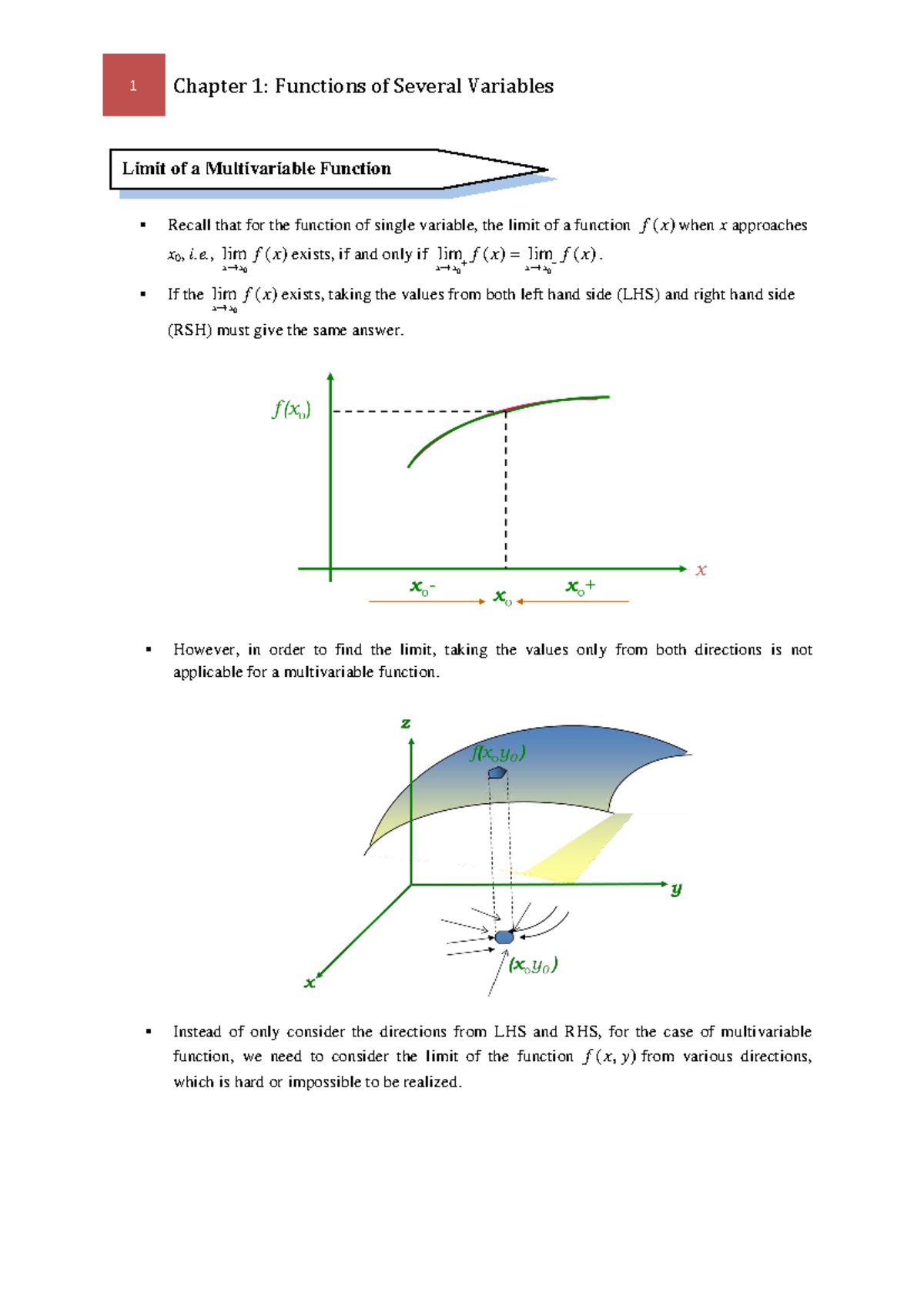 Lecture Notes: Chapter 1 - Functions of Several Variables - Studocu