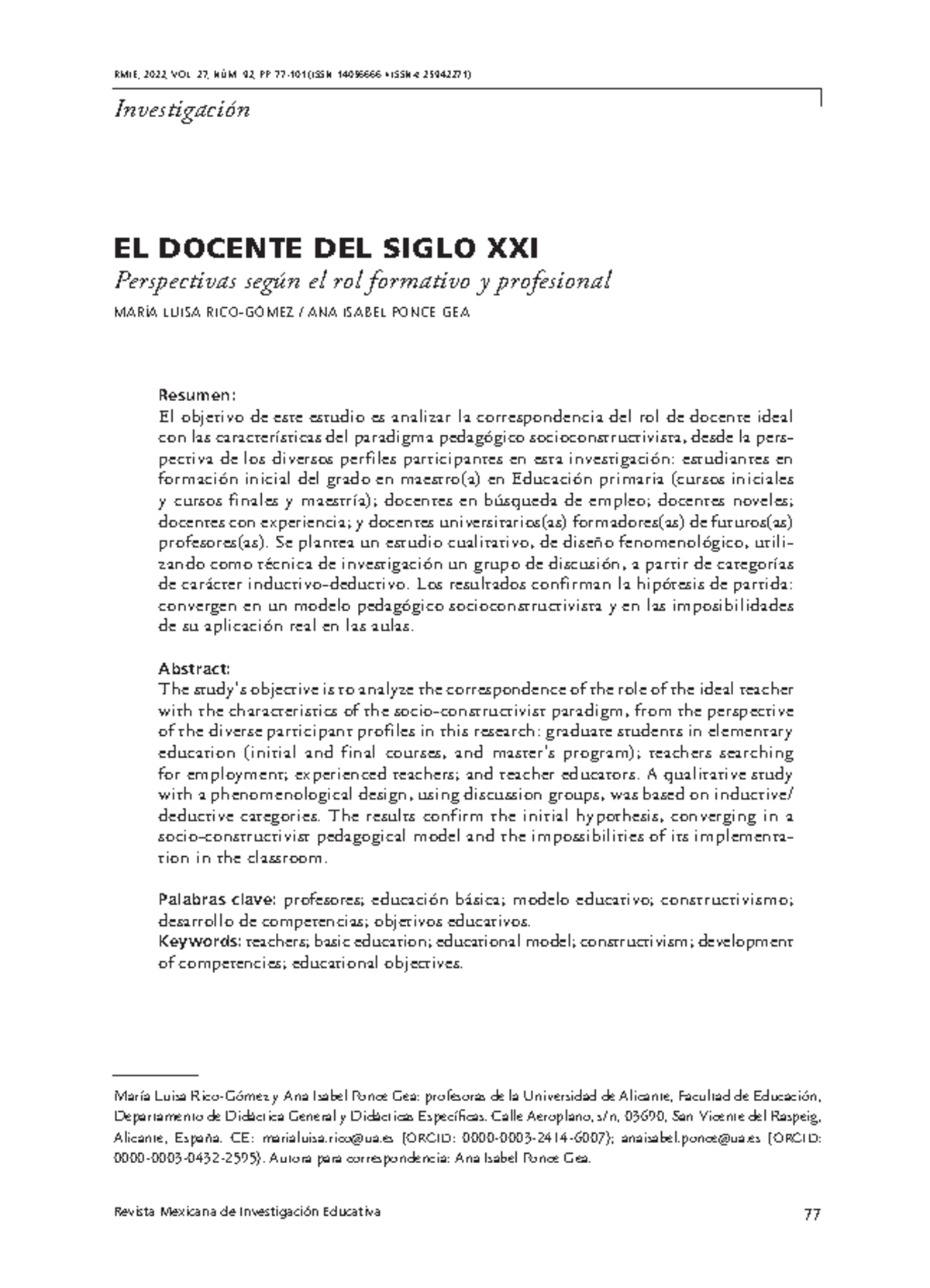 1405 6666 rmie 27 92 77 - Interesante - Revista Mexicana de ...