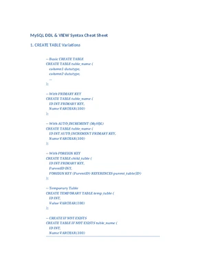 Data 2 - SQL & Data Analysis Techniques Cheat Sheet - Studocu