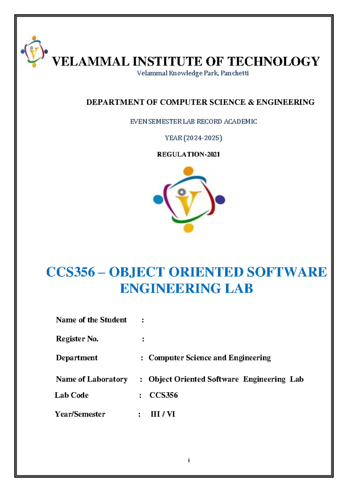 CCS356 - Object Oriented Software Engineering Lab Manual - Studocu