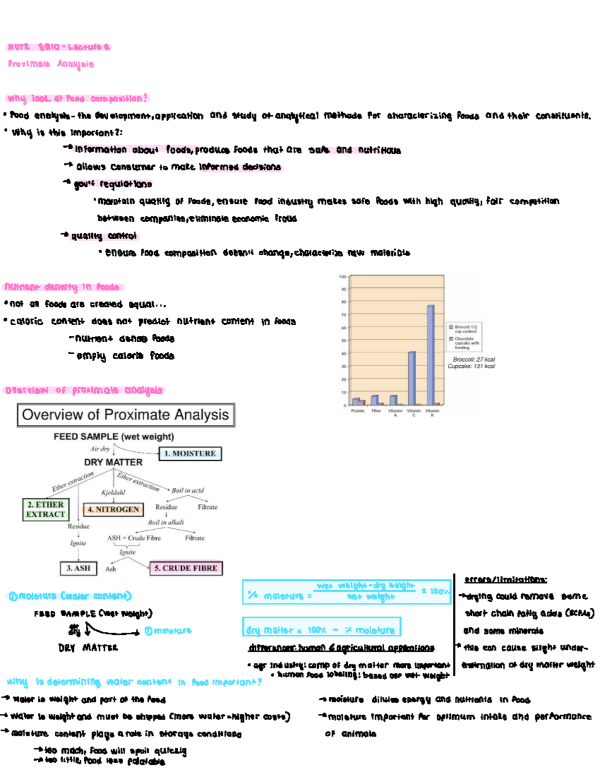NUTR 3210 Lecture 2: Proximate Analysis of Food Composition - Studocu