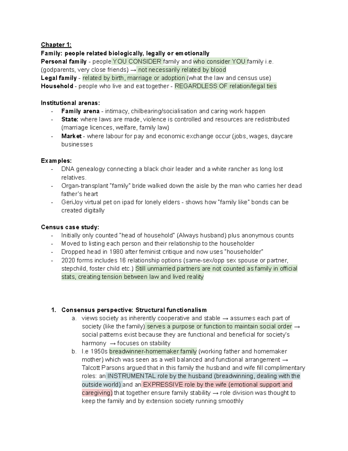 Changing Family Dynamics: A Comprehensive Overview (SOC 101) - Studocu