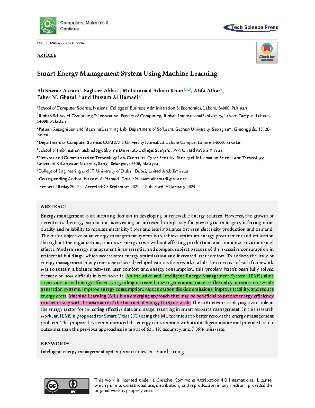 Smart Energy Management System for Smart Cities Using ML Techniques ...