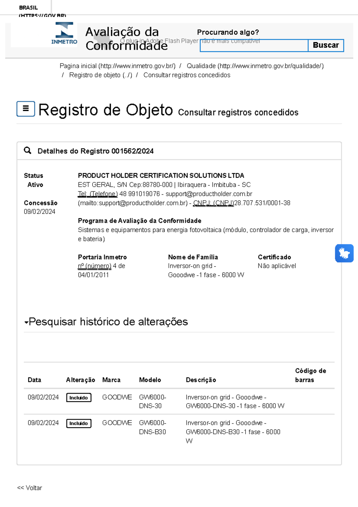 05- Registroinmetroedatasheetinversor - Pagina inicial (inmetro.gov ...
