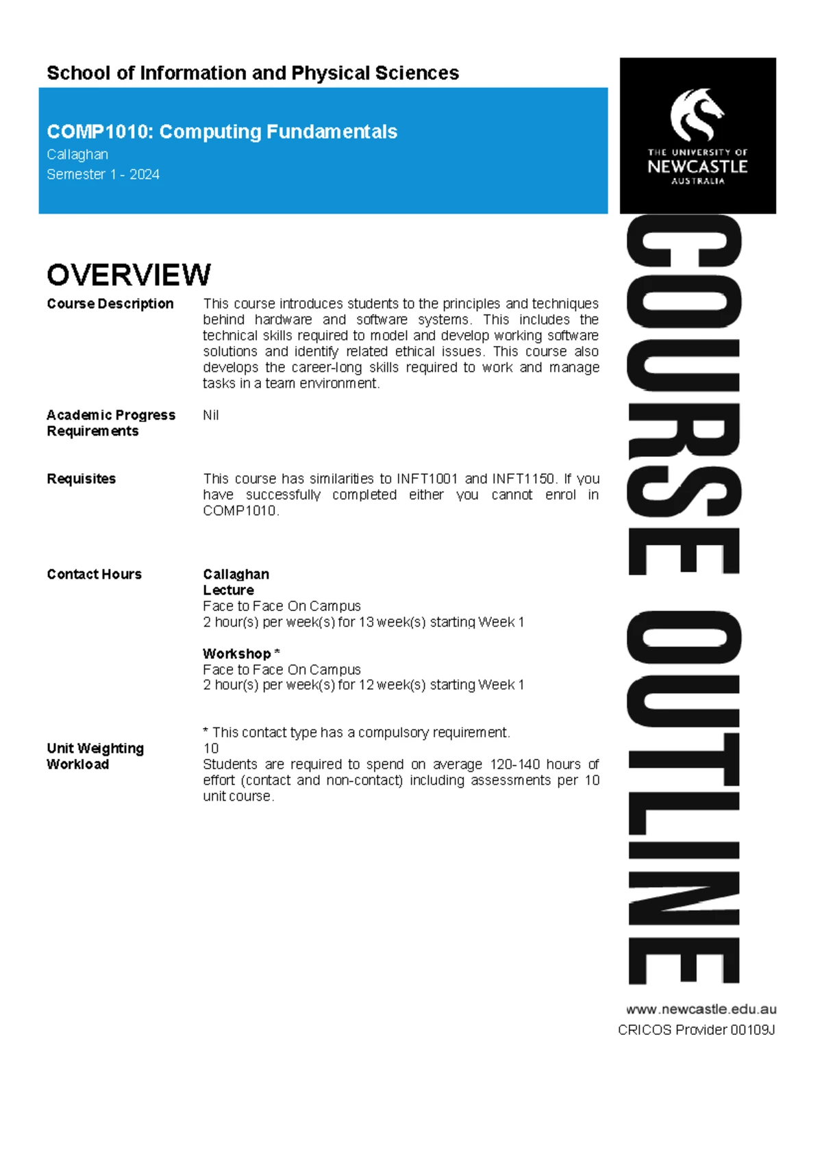 COMP1010: Computing Fundamentals Overview - Callaghan S1 2025 - Studocu