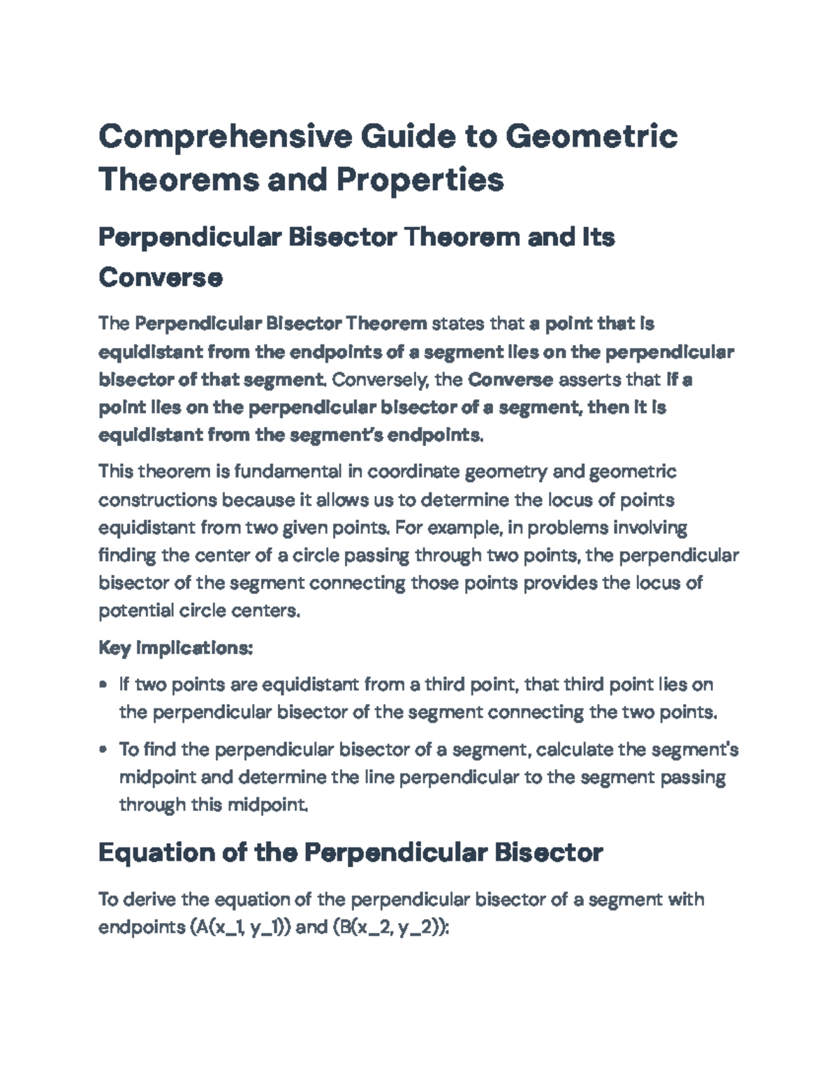 Comprehensive Guide to Geometric Theorems (Course Code: 7DD) - Studocu