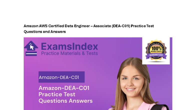 Amazon AWS Certified Data Engineer Associate Practice Test Q&A - Studocu