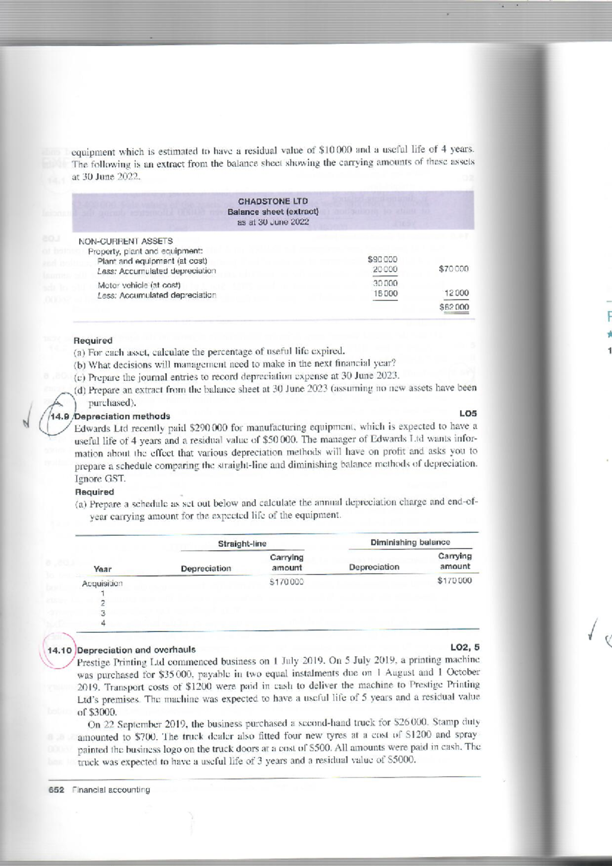 Financial Accounting Tutorial Exercises: Depreciation Methods & Asset ...